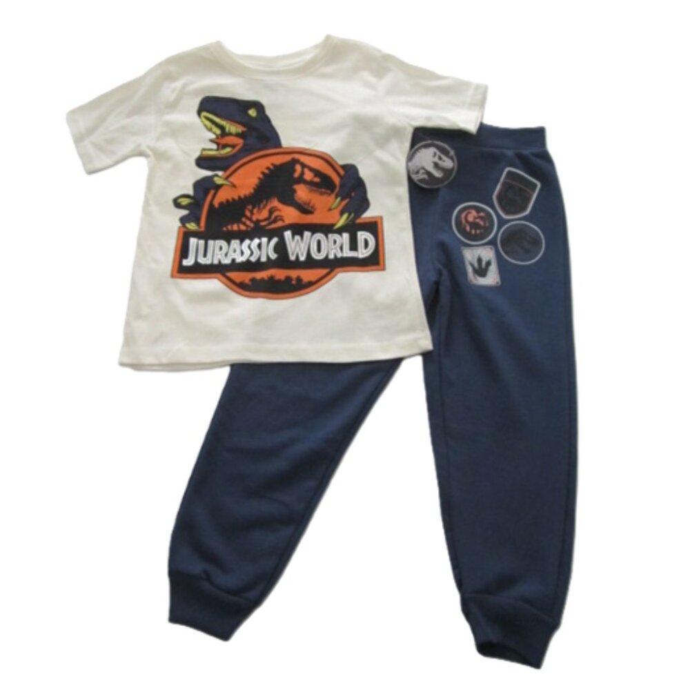Jurassic World T-Shirt Jogger Pants Set size 7 NEW